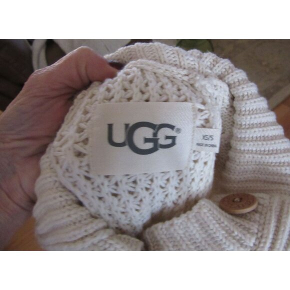 UGG Australia Womens Cream Knit Button-Up Cape Sweater XS/S - Picture 12 of 14